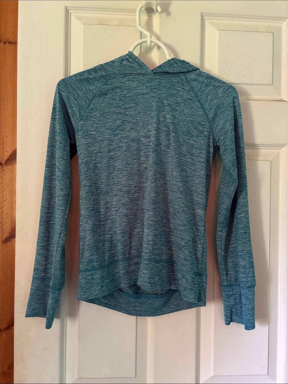 tek gear Heather Teal Hooded Long Sleeve Top